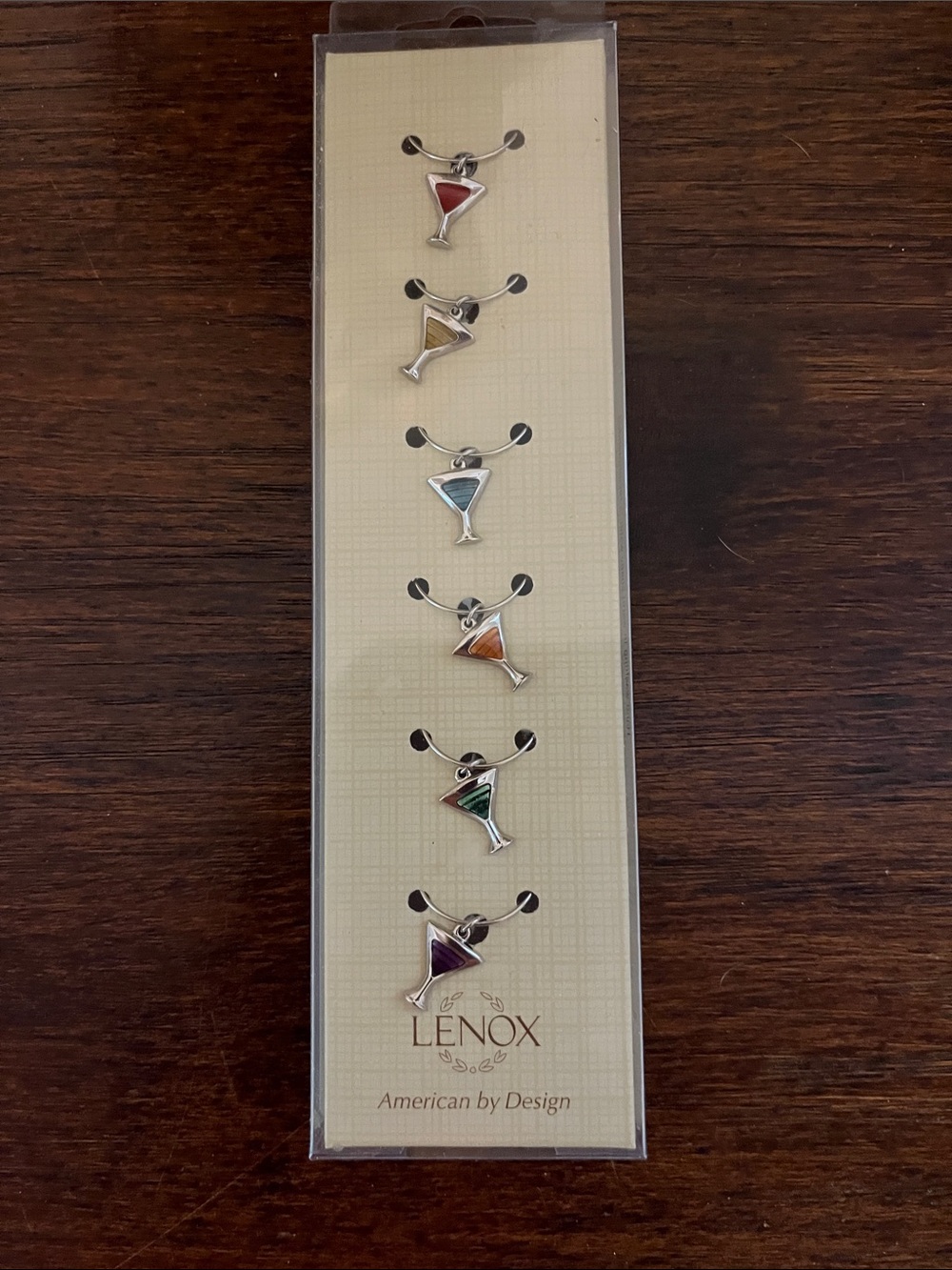 Lenox Cocktail Glass Enamel Charm Set - Multicolor